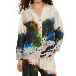 NEW MUNTHE sachu painted silk shirt in grey